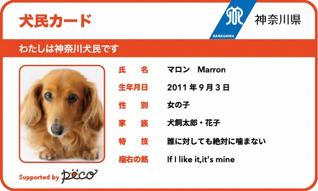 マイクロチップ　「犬民カード」 peco×神奈川県｜うちの子マイクロチップ デビュー応援キャンペーンHPから引用